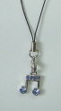 Cell Phone Charm with Music Note (Blue) (PHMN-E)