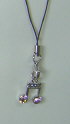 Cell Phone Charm with Music Note (Purple) (PHMN-D)