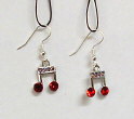 Earring with Music Note (Red) (JEMN-B)