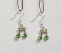Earring with Music Note (Green) (JEMN-F)