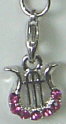 Cell Phone Charm with Lyre (Pink) (PHH-B2)