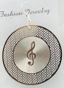 Earring with Laser G Clef on Record (Silver plated)  (LEGC01)