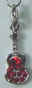 Necklace with Acoustic Guitar assembled with Red Czech Stone